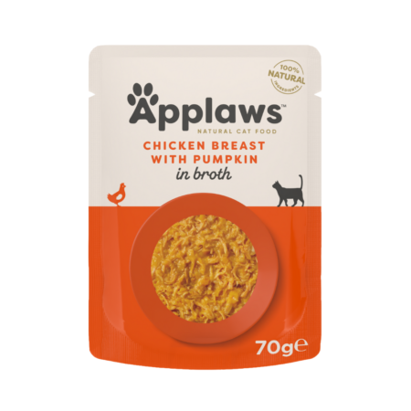 أبلاوز أظرف طعام رطب للقطط - صدور الدجاج مع اليقطين في المرق 70غ