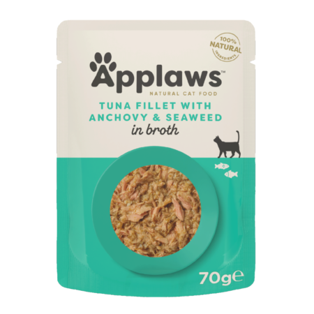 أبلاوز أظرف طعام رطب للقطط - تونا مع سمك الأنشوفة في المرق 70غ