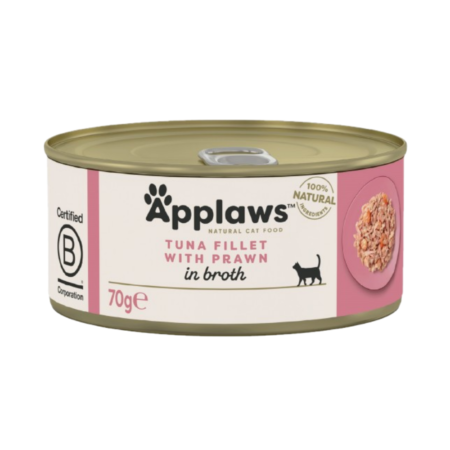 أبلاوز معلبات طعام رطب للقطط - شرائح التونا مع الجمبري في المرق 70غ